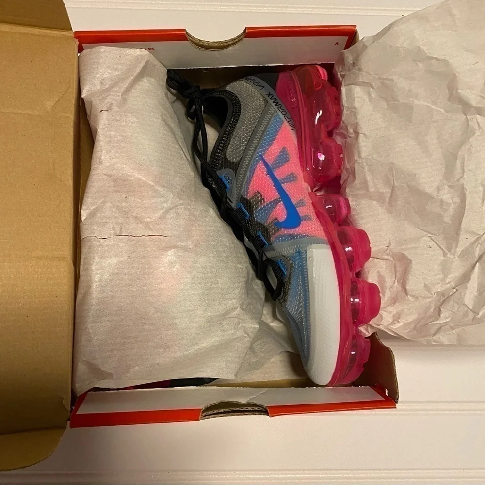 Nike Air VaporMax 2019 GS Photo Blue Pink Blast Size 4.5Y Women 6 AJ2616-008 NWT